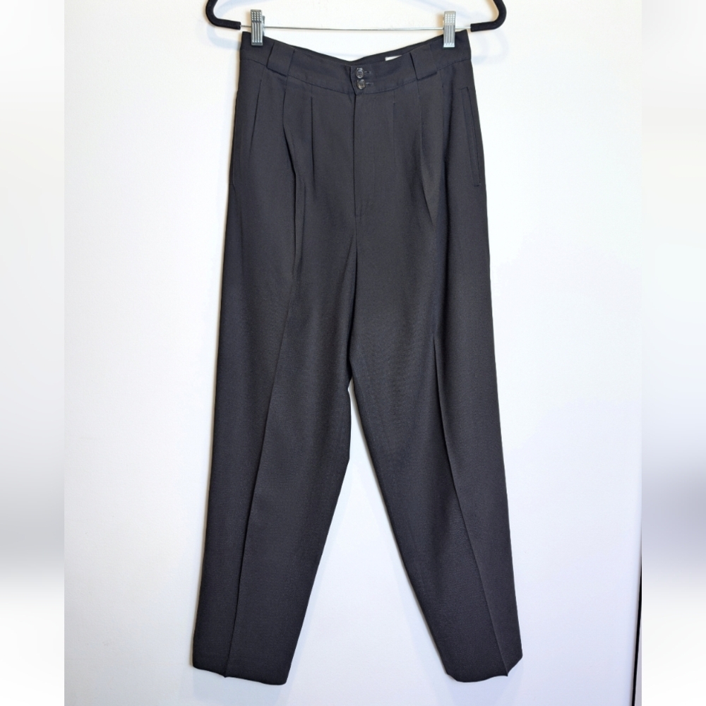 Giorgio Sant’Angelo Black High Rise Pleated Career Office Dress Pants Size 10